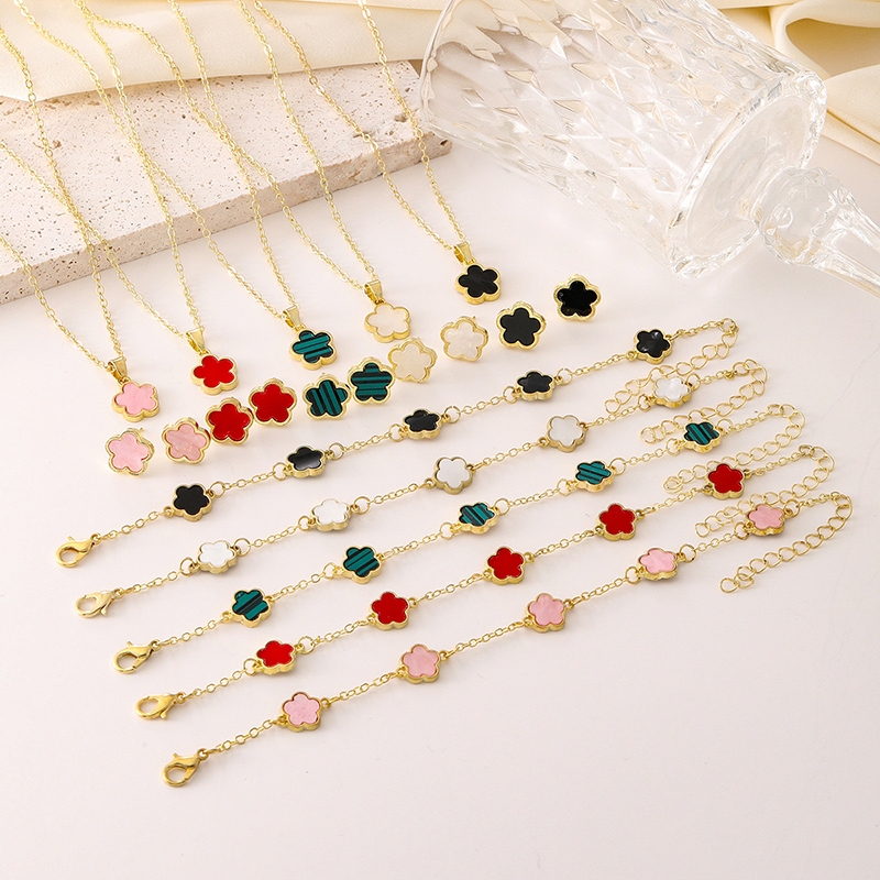 Bộ vòng cổ cỏ ba lá thời trang Hàn Quốc Quà tặng sinh nhật tinh tế dành cho nữ