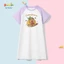 W.G.Q Váy ngủ bé gái cotton 100% mỏng nhẹ - Váy ngủ thấm hút mồ hôi, không gây kích ứng