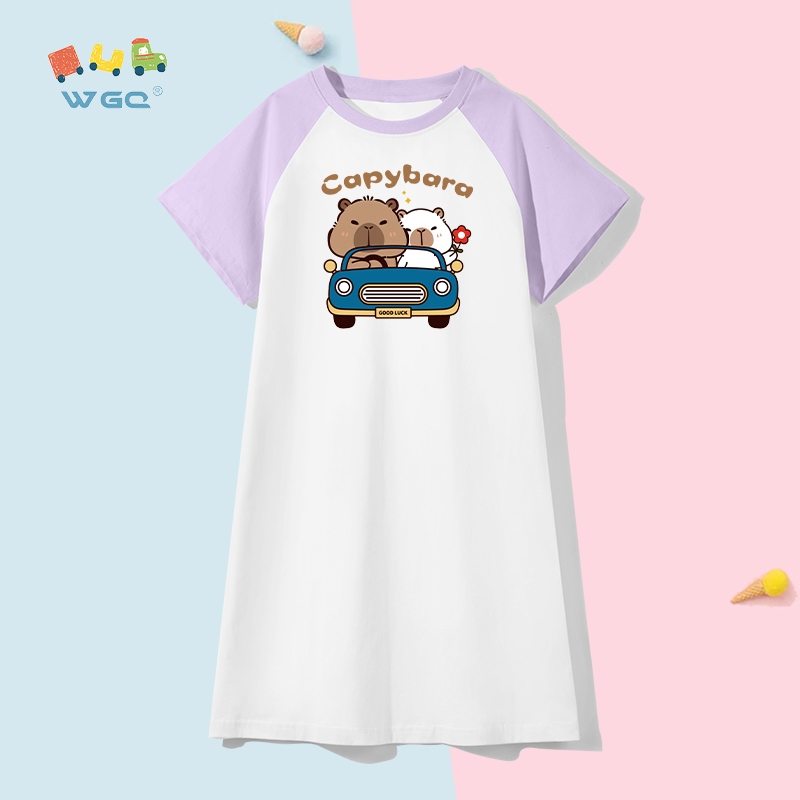 [Giảm 50% ] W.G.Q Váy ngủ bé gái cotton 100% mỏng nhẹ - Váy ngủ thấm hút mồ hôi, không gây kích ứng
