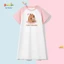 W.G.Q Váy ngủ bé gái cotton 100% mỏng nhẹ - Váy ngủ thấm hút mồ hôi, không gây kích ứng