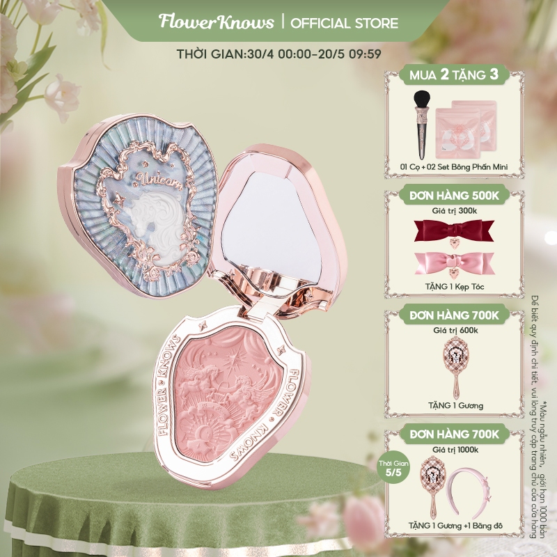 Ảnh Phấn má hồng FLOWER KNOWS trang điểm tự nhiên 3 màu tùy chọn cao cấp 5g 1