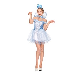 Phụ nữ Snow Queen trang phục Người lớn Halloween Party quyến rũ tuyết công chúa Elsa Cosplay váy với vương miện và Cape Đầm dạ hội nữ