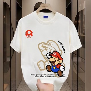 ✨Hàng có sẵn✨WASSUP Super Mario-Áo thun nam mới! 100% cotton, thời trang, Unisex