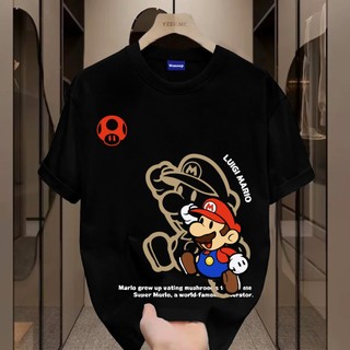 ✨Hàng có sẵn✨WASSUP Super Mario-Áo thun nam mới! 100% cotton, thời trang, Unisex