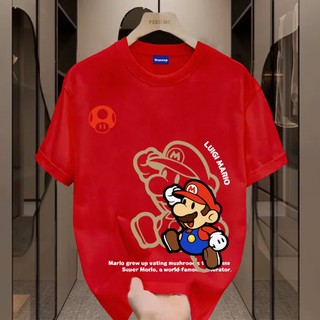 ✨Hàng có sẵn✨WASSUP Super Mario-Áo thun nam mới! 100% cotton, thời trang, Unisex