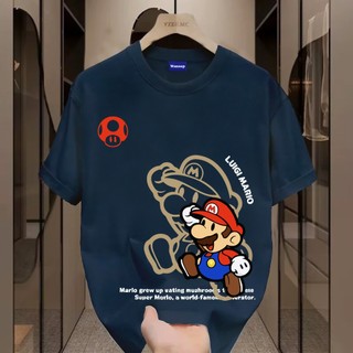 ✨Hàng có sẵn✨WASSUP Super Mario-Áo thun nam mới! 100% cotton, thời trang, Unisex