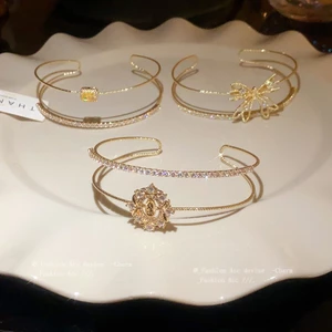 Vòng tay hai lớp nơ zircon mới, thích hợp, thời trang và cá tính với cảm giác sang trọng nhẹ nhàng và cao cấp