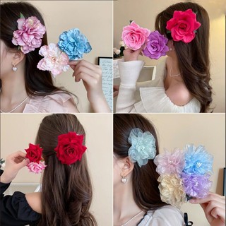 Hoa Mùa Hè Kẹp Tóc Nữ Bên Kẹp Thời Trang Phong Cách Kỳ Nghỉ Nổ Kẹp Hoa Hồng Phụ Kiện Tóc