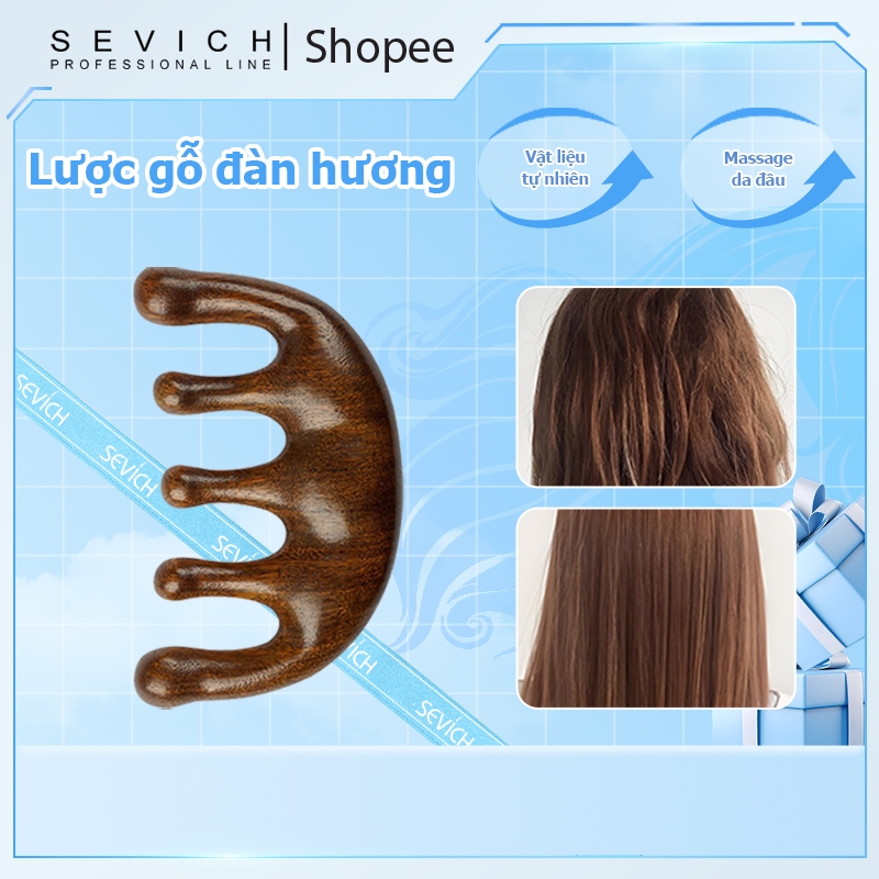 Sevich Gỗ Đàn Hương Lược Massage Nam Nữ Cạo Nạo vét Lược Massage Kinh Tuyến