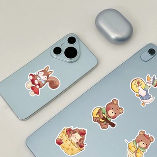 Bộ 50 Dễ Thương Phong Cách Rừng Hoạt Hình Động Vật Graffiti Miếng Dán DIY Laptop Điện Thoại Cốc Chống Thấm Nước Miếng Dán