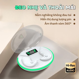 KY X66 Mới Nhất Tai Nhe Ngủ [2 Quà tặng] 1 Nhãn dán hoạt hình+1 Bao tay chơi game, Âm thanh nổi mức HiFi, Thiết kế chói sáng trong suốt, Chống nước IPX5, Giảm tiếng ồn ANC, Màn Hình Kỹ Thuật Số Thông Minh