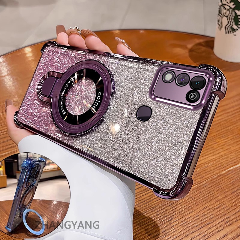 Ốp Điện Thoại Cho infinix hot 10 play hot 11 play hot 9 play Flash Mạ Điện Vỏ Điện Thoại Hợp Kim Thẩm Mỹ Giá Đỡ Điện Thoại Thiết Kế Mới Silicon TPU Chống Rơi Vỏ Mềm
