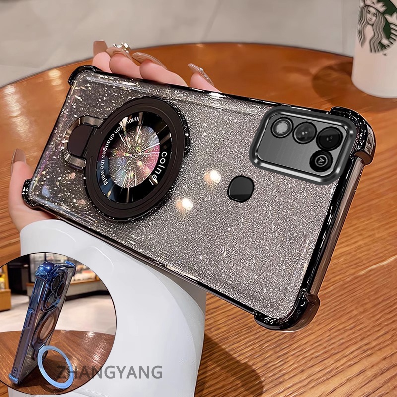 Ốp Điện Thoại Cho infinix hot 10 play hot 11 play hot 9 play Flash Mạ Điện Vỏ Điện Thoại Hợp Kim Thẩm Mỹ Giá Đỡ Điện Thoại Thiết Kế Mới Silicon TPU Chống Rơi Vỏ Mềm