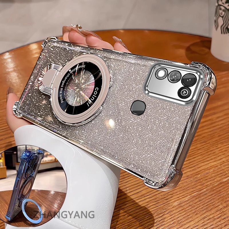 Ốp Điện Thoại Cho infinix hot 10 play hot 11 play hot 9 play Flash Mạ Điện Vỏ Điện Thoại Hợp Kim Thẩm Mỹ Giá Đỡ Điện Thoại Thiết Kế Mới Silicon TPU Chống Rơi Vỏ Mềm