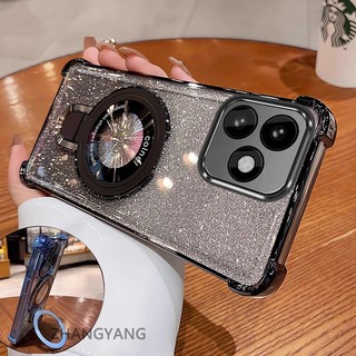 Ốp Lưng Cho Redmi note 14 5G note 14 Pro 5G note 14 Pro Plus 5G Thẩm Mỹ Thiết Kế Mới Ốp Lưng Điện Thoại Giá Đỡ Silicon TPU Flash Giấy Mạ Điện Chống Rơi Điện Thoại Mềm
