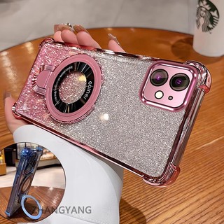 Ốp Lưng Cho iPhone 12 iPhone 12 Pro iPhone 12 Pro Max Thẩm Mỹ Thiết Kế Mới Ốp Lưng Điện Thoại Giá Đỡ Silicon TPU Flash Giấy Mạ Điện Chống Rơi Điện Thoại Mềm