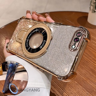 Ốp Lưng Cho iPhone 7 Plus iPhone 8 Plus Thẩm Mỹ Thiết Kế Mới Ốp Lưng Điện Thoại Giá Đỡ Silicon TPU Flash Giấy Mạ Điện Chống Rơi Điện Thoại Mềm