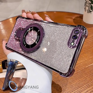 Ốp Lưng Cho iPhone 7 Plus iPhone 8 Plus Thẩm Mỹ Thiết Kế Mới Ốp Lưng Điện Thoại Giá Đỡ Silicon TPU Flash Giấy Mạ Điện Chống Rơi Điện Thoại Mềm