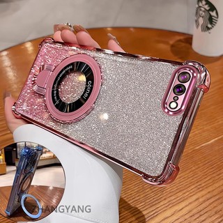 Ốp Lưng Cho iPhone 7 Plus iPhone 8 Plus Thẩm Mỹ Thiết Kế Mới Ốp Lưng Điện Thoại Giá Đỡ Silicon TPU Flash Giấy Mạ Điện Chống Rơi Điện Thoại Mềm
