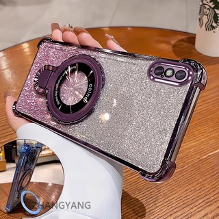 Ốp Lưng Cho iPhone X Xs Xr Xs Max Thẩm Mỹ Thiết Kế Mới Ốp Lưng Điện Thoại Giá Đỡ Silicon TPU Flash Giấy Mạ Điện Chống Rơi Điện Thoại Mềm