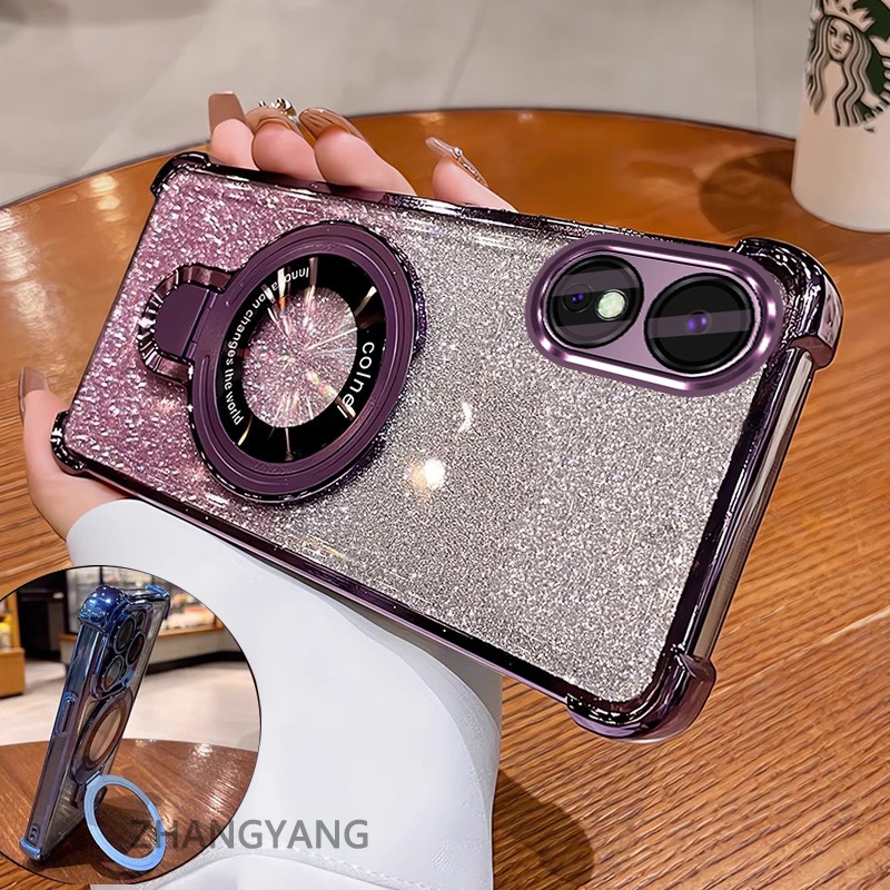 Ốp lưng OPPO Reno 8T 4G/5G, mạ điện, hợp kim, giá đỡ, thiết kế mới, silicon TPU, chống rơi, vỏ mềm