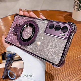 Ốp Lưng Cho Realme C75 Thẩm Mỹ Thiết Kế Mới Ốp Lưng Điện Thoại Giá Đỡ Silicon TPU Flash Giấy Mạ Điện Chống Rơi Điện Thoại Mềm