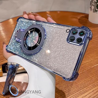 Ốp Lưng Cho Samsung A12 A22 4G M12 M22 M32 Thẩm Mỹ Thiết Kế Mới Ốp Lưng Điện Thoại Giá Đỡ Silicon TPU Flash Giấy Mạ Điện Chống Rơi Điện Thoại Mềm