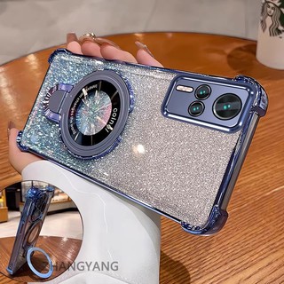 Ốp Lưng Cho vivo Y51 Y51A Y31 Y51s Y53s Thẩm Mỹ Thiết Kế Mới Ốp Lưng Điện Thoại Giá Đỡ Silicon TPU Flash Giấy Mạ Điện Chống Rơi Điện Thoại Mềm