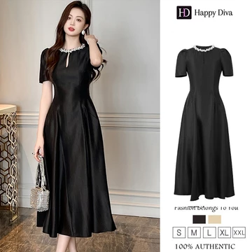 Happy Diva Váy Nữ Váy Đen Váy Chữ A Váy Satin Váy Công Sở Váy Hiso Váy Vintage Váy Công Sở Váy Dự Tiệc 80219