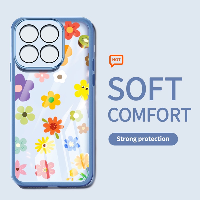 Ốp Điện Thoại Thời Trang YBD Cho Honor X7E X7D 400 Smart X6C X8C X5B X6A Plus X7C X6B X6S X6 X8 X8A X8B Honor 200 Phong Cách Mùa Hè Hoa Đầy Màu Sắc Thông Minh
