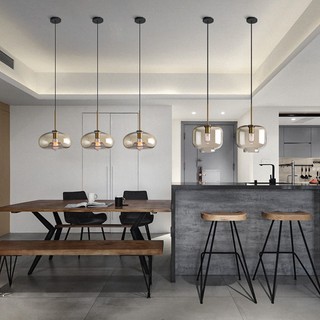 AIMI Đèn Chùm Thủy Tinh Đèn Ăn Uống Phong Cách Công Nghiệp Thời Trung Cổ Cafe Bar Đèn Treo Trang Trí Thích Hợp Cho Phòng Khách Phòng Ngủ Nhà Bếp