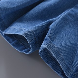 MuyoNowo Bé Gái Xếp Ly Denim Skort 3D Hoa Co Giãn Eo Trẻ Em Quần Short Mùa Hè