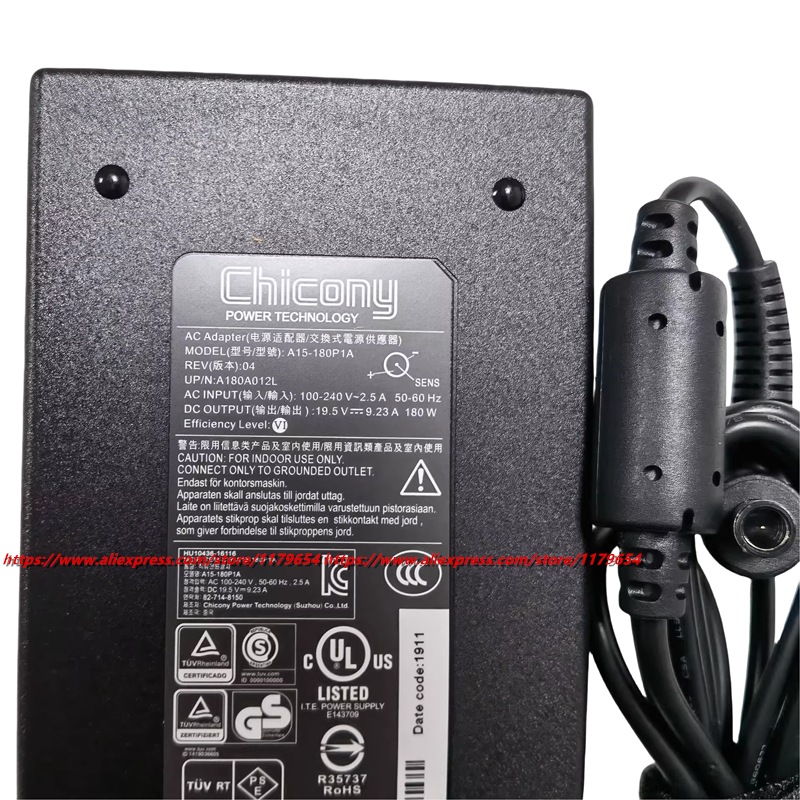 Bộ Chuyển Đổi AC Chicony A15-180P1A 180W 19.5V 9.23A A180A012L Sạc Cho Msi GL63 GP63 LEOPARD GP75 GL73 MS-1GP5 GE63 OEM