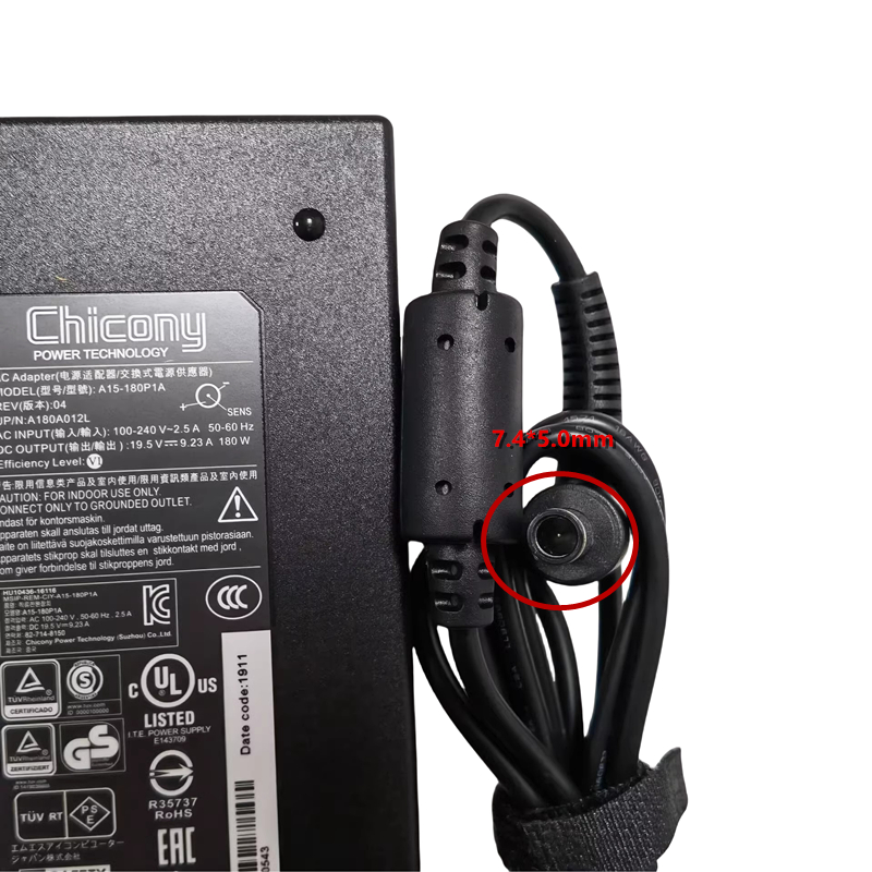 Bộ Chuyển Đổi AC Chicony A15-180P1A 180W 19.5V 9.23A A180A012L Sạc Cho Msi GL63 GP63 LEOPARD GP75 GL73 MS-1GP5 GE63 OEM