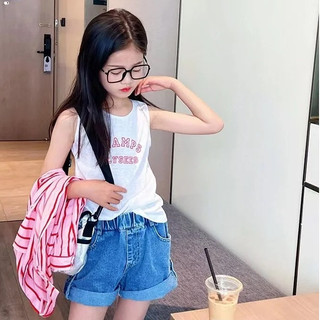 Áo vest không tay mùa hè của bé gái làm bằng cotton nguyên chất