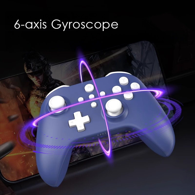 Maoedge Hall Joystick Bộ điều khiển trò chơi không dây Con quay hồi chuyển Tay cầm chơi Game Bluetooth cho Nintendo Switch Bộ điều khiển điện thoại PC