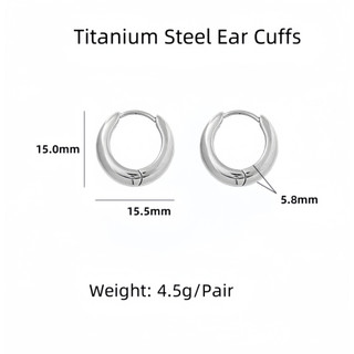 Vintage Audrey 18k Mạ Vàng Thép Titan Vòng Đeo Tai Nữ Đa Năng Tối Giản Giọt Nước Hình Tròn Bông Tai