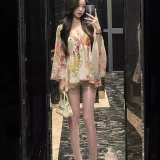 Áo sơ mi dài tay cổ chữ V dáng rộng phong cách Hàn Quốc dành cho nữ