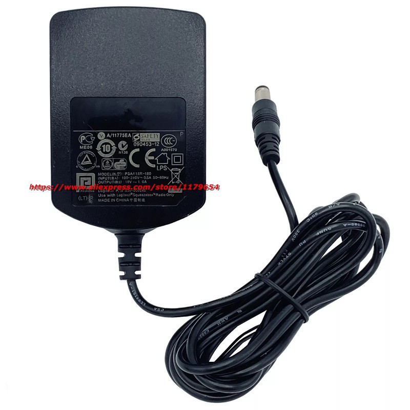 Phihong PSAA18R-180 18V 1A 18W AC Adapter Sạc Cho Logitech Squeezebox Radio X-R0001 XR0001 534-000245 Nguồn điện Phích cắm US