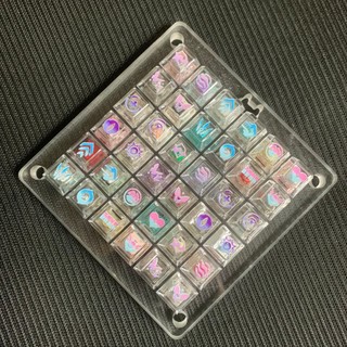 Keycaps trong suốt GIÁ TRỊ đầy màu sắc 4 phím Kỹ năng đại lý R3 + R1 Cherry Profile Chất liệu PC cho bàn phím cơ