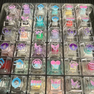 Keycaps trong suốt GIÁ TRỊ đầy màu sắc 4 phím Kỹ năng đại lý R3 + R1 Cherry Profile Chất liệu PC cho bàn phím cơ
