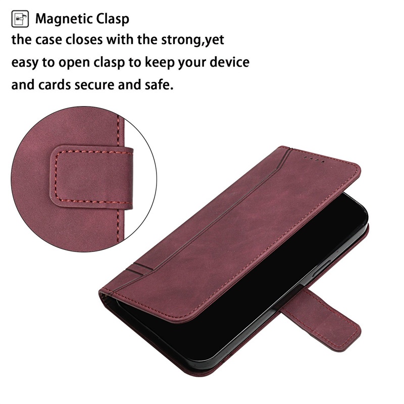 Dành Cho Xiaomi Poco C40 C55 C61 C65 C75 M6 X6 M7 X7 F7 Pro Ultra 4G 5G Flip Matte Da PU Vỏ Điện Thoại Khe Cắm Thẻ Và Giá Đỡ Ví Vỏ Bảo Vệ Chống Sốc