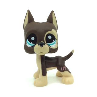 Bộ sưu tập cửa hàng thú cưng nhỏ nhất LPS 817 Great Dane Dog Brown Chocolate Dot Eyes Đồ chơi chó con