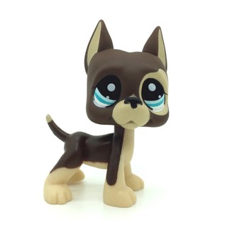Bộ sưu tập cửa hàng thú cưng nhỏ nhất LPS 817 Great Dane Dog Brown Chocolate Dot Eyes Đồ chơi chó con