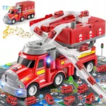 Temi Xe Ô Tô Đồ Chơi Xe Tải 9 Trong 1 Âm Nhạc Ánh Sáng Xe Tải Gara Ô Tô Di Động Bản Đồ Xây Dựng Đánh Dấu Quán Tính — ảnh 2