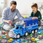 Temi Xe Ô Tô Đồ Chơi Xe Tải 9 Trong 1 Âm Nhạc Ánh Sáng Xe Tải Gara Ô Tô Di Động Bản Đồ Xây Dựng Đánh Dấu Quán Tính — ảnh 3