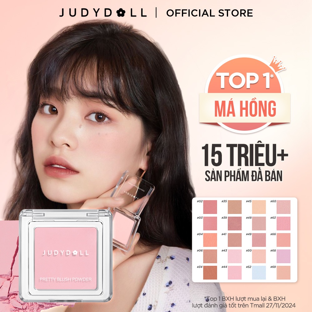 Ảnh Phấn Má Hồng JUDYDOLL 2g Đơn Sắc Mịn Lì Chuẩn Màu Trang Điểm Tự Nhiên Lâu Trôi Bền Màu Suốt 24h 1