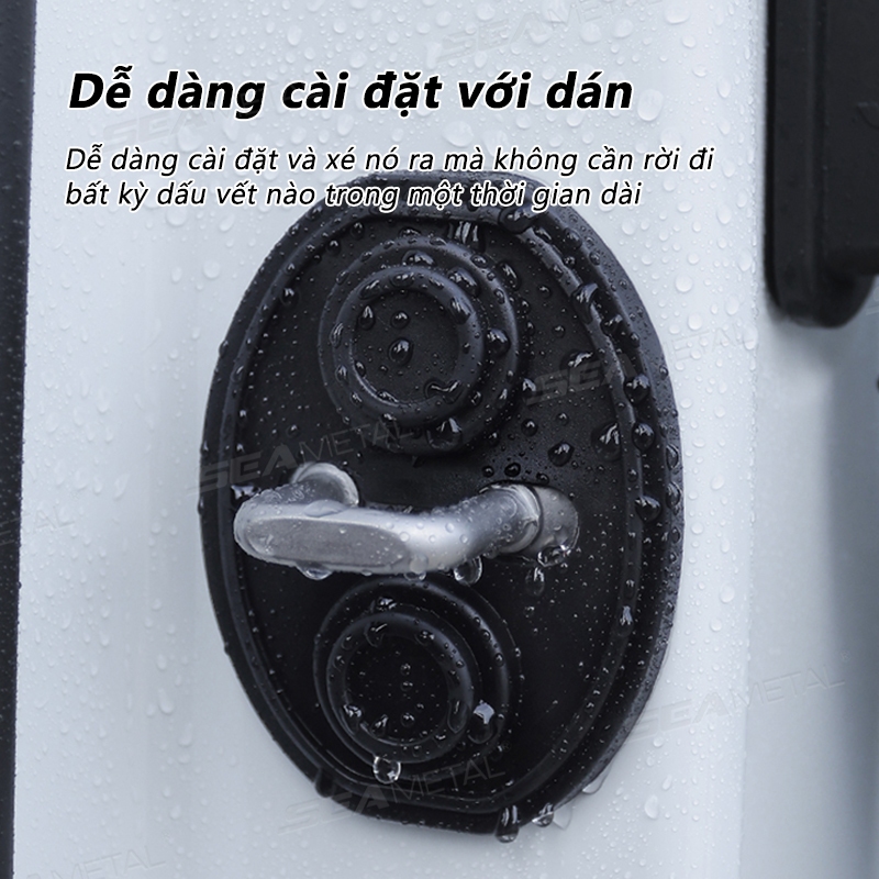 SEAMETAL 4 Cửa Ô Tô Im Lặng Miếng Lót Sốc Silicon Khóa Cửa Ô Tô Chống Va Chạm Vỏ Bảo Vệ Tấm Chống Sốc
