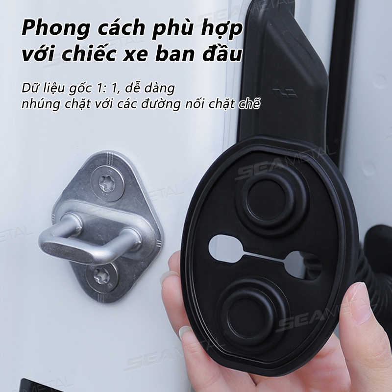 SEAMETAL 4 Cửa Ô Tô Im Lặng Miếng Lót Sốc Silicon Khóa Cửa Ô Tô Chống Va Chạm Vỏ Bảo Vệ Tấm Chống Sốc