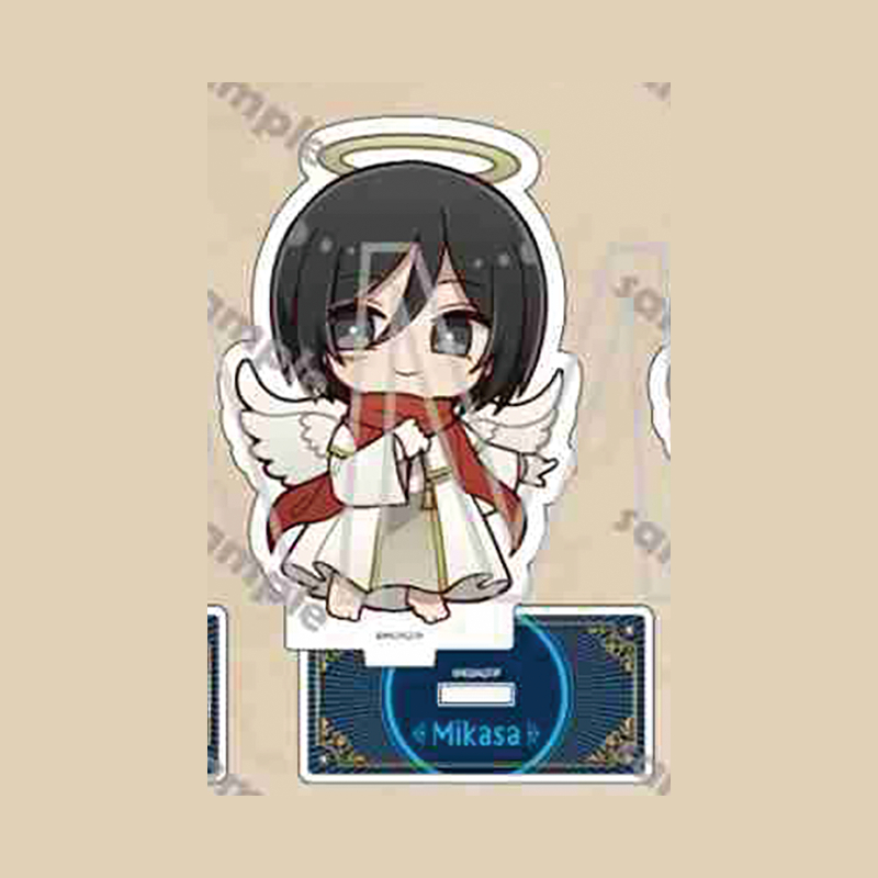 Attack on Titan Fan Art Mini Café Chibi Acrylic Stand - Eren & Mikasa Angel / Demon Ver. Giới hạn